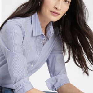 Banana republic factory taylored non iron shirt sz 2 striped